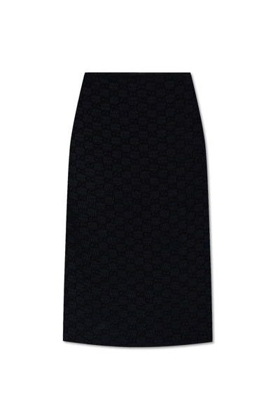 Gucci Gg Crinkle Skirts In Black