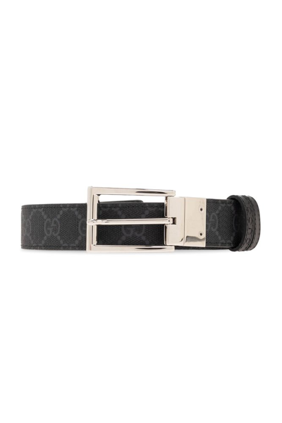 Gucci Reversible Rectangle Buckled Belt In Black