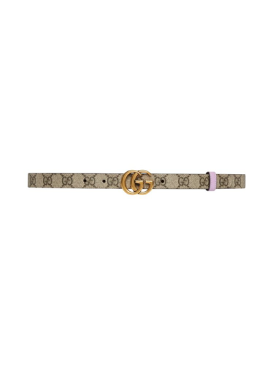 Gucci Gg Marmont Reversible Thin Belt In Multi