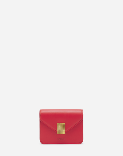 Lanvin Concerto Leather Card Holder For Female In Red