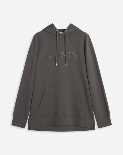 Lanvin Oversized  Paris Embroidered Hoodie For Male In Green