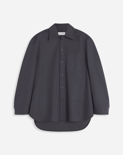 Lanvin Oversized Cocoon-style Shirt For Male In Green