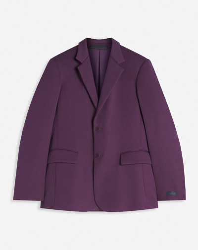 Lanvin Single-breasted Padded Jacket For Male In Purple