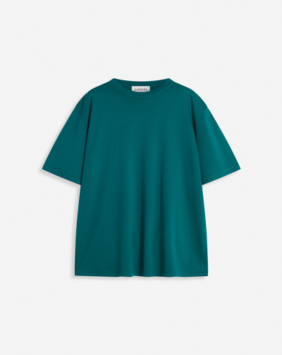 Lanvin Classic Embroidered Curb T-shirt For Male In Green
