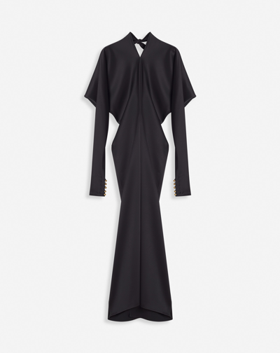 Lanvin Kimono-sleeve Midi Dress For Female In Black