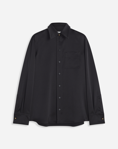 Lanvin Solid-color Satin Shirt For Female In Black
