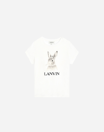 Lanvin Kids' Girls Ivory Organic Cotton Bunny T-shirt In White