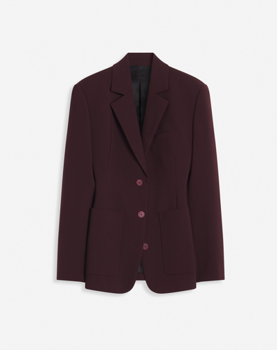 Lanvin Single-breasted Fitted Jacket For Female In Burgundy