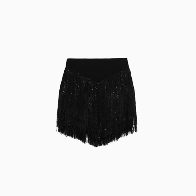 Rotate Birger Christensen Fringe Skirt In Black  