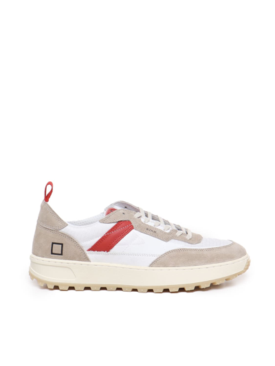 Date Kdue Ripstop Sneakers In White, Taupe, Red