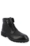 Thomas & Vine Graham Wingtip Lug Sole Boot In Black