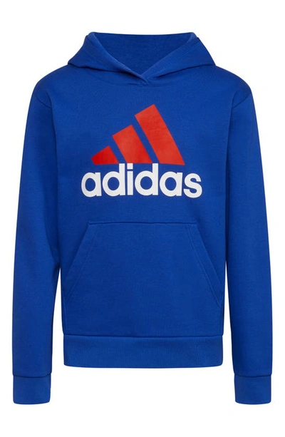 Adidas Originals Kids' Big Boys Long Sleeved Essential Fleece Hoodie In Bright Blue