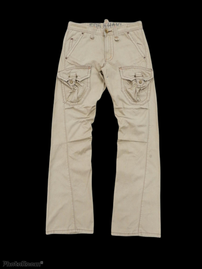 Pre-owned Archival Clothing X Edwin Flare Edwin 505 Khaki Front Pocket Pants In Beige