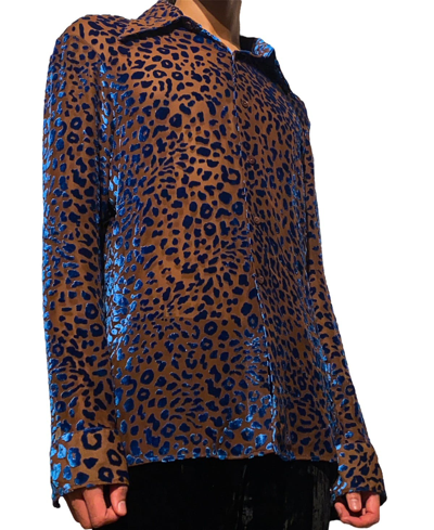 Pre-owned Maison Margiela Velvet Leopard Silk Shirt In Multicolor