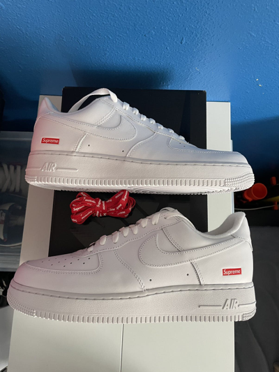 Pre-owned Nike X Supreme Nike Supreme Air Force 1 Low Shoes In White