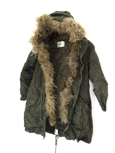 Pre-owned Military Vtg The Virgnia  Parka Fur Jacket In Green