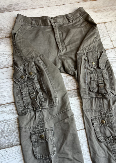 Pre-owned Archival Clothing X Junya Watanabe Vintage Multipocket Khaki Bootcut Cargo Pants