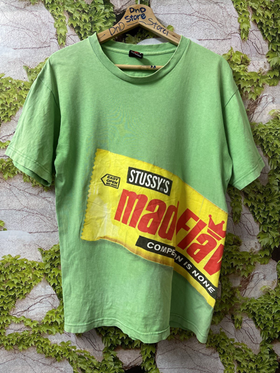 Pre-owned Stussy X Vintage Stussy Mad Flavour Tee Very Rre In Green