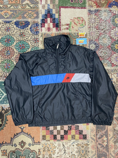 Pre-owned Nike X Vintage ‘80s Vintage Nike Windbreaker Jacket (bmw M Series Style) In Black