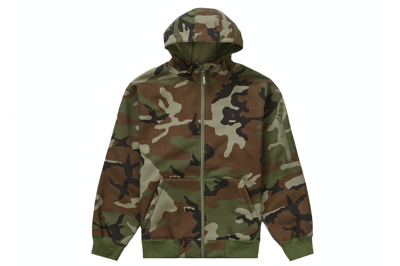 Pre-owned Supreme Windstopper Zip Up Hooded Sweatshirt (fw23) Woodland Camo