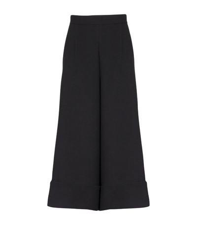Balmain Culotte Virgin Wool Trousers In Black