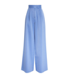 ALEX PERRY SATIN CREPE PLEATED TROUSERS