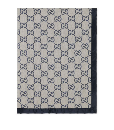 Gucci Quilted Gg Throw (140cm X 180cm) In Neutrals