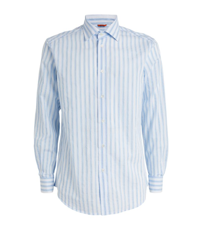Barena Venezia Long-sleeve Pinstripe Shirt In Blue