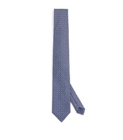 Eton Silk Medallion Tie In Blue