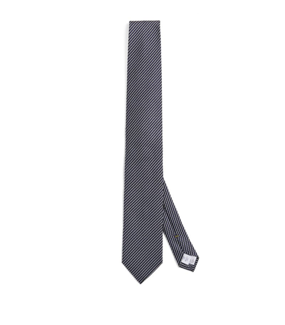 Eton Silk Striped Tie In Navy
