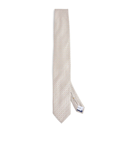 Eton Silk Paisley Tie In Beige