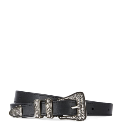 The Kooples Thin Leather Belt In Black