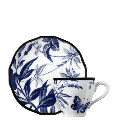 Gucci Herbarium Coffee Cup And Saucer In White