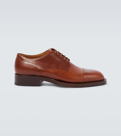 Dries Van Noten Leather Derby Shoes In Brown