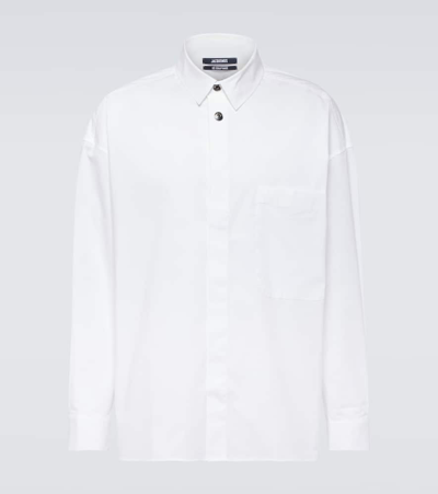 Jacquemus La Chemise Manches Longue Cotton-blend Shirt In White