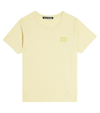 Acne Studios Kids' Face棉质针织t恤 In Green