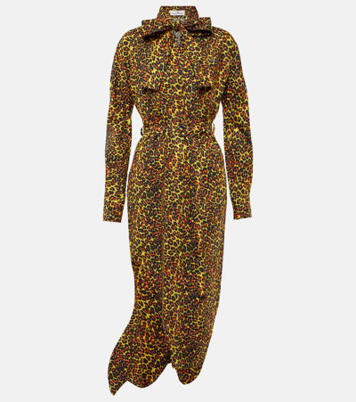Vivienne Westwood Tie-neck Leopard Dress In Patterned Brown