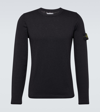 Stone Island Round-neck Jumper With Embossed Stitching In Black
