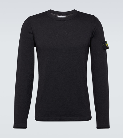 Stone Island Cotton-blend Sweater In Black