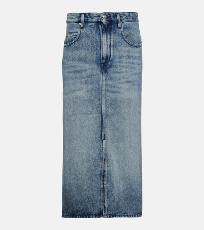 Isabel Marant Blue Tilauria Denim Midi Skirt In Light Blue
