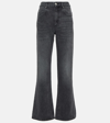 Isabel Marant Belvira Mid-rise Straight Jeans In Light Grey