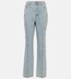 SELF-PORTRAIT EMBELLISHED HIGH-RISE STRAIGHT JEANS