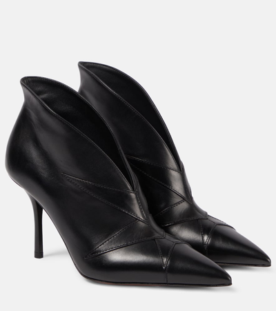 Alaïa Leather Ankle Boots In Black