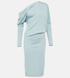 Tom Ford One-shoulder Cashmere And Silk Midi Dress In Plume