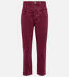 Isabel Marant Noemie Raw-edge Straight Leg Jeans In Burgundy