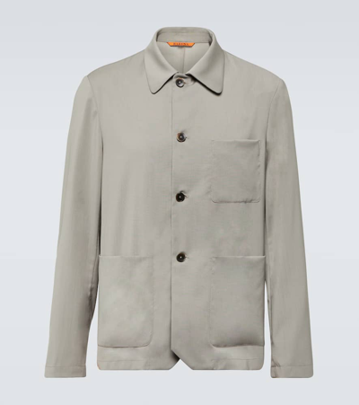 Barena Venezia Visal Virgin Wool Overshirt In Tortora