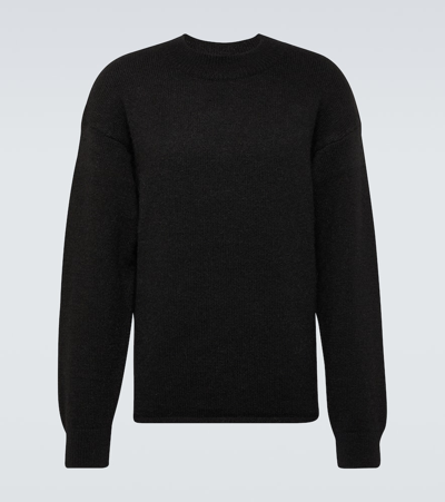 Jacquemus Mens Black Le Pull Brand-knit Alpaca Wool-blend Knitted Jumper