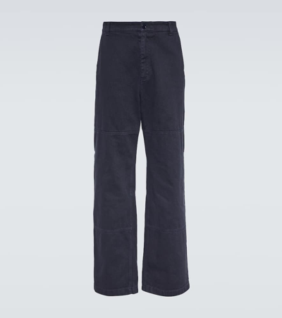 Dolce & Gabbana Mid-rise Straight Cotton Pants In Blue