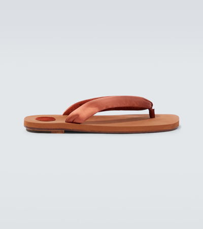 Dries Van Noten Satin Sandals In Brown