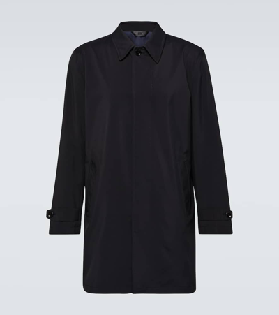 Brioni Technical Car Coat In Blue